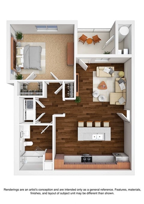 Magnolia at Homestead 1 Bedroom Floorplan